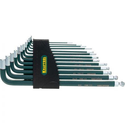 Набор ключей имбусовых KRAFTOOLINDUSTRIE длинные,дюйм, HEX 0.05-3/8,13шт