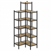 Loft Угловой внутренний стеллаж наборный VR.L-46 Тиквуд светлый/Чёрный металл 862*862*2280