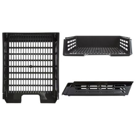 Лоток горизонтальный для бумаг BRAUBERG "Basic", А4 (360х270х75 мм), с пазами, сетчатый, черный, 237011 Лоток горизонтальный для бумаг BRAUBERG "Basic", А4 (360х270х75 мм), с пазами, сетчатый, черный, 237011