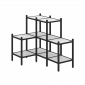 Loft Угловой внутренний стеллаж наборный VR.L-37 Белый бриллиант/Чёрный металл 862*1278*1047