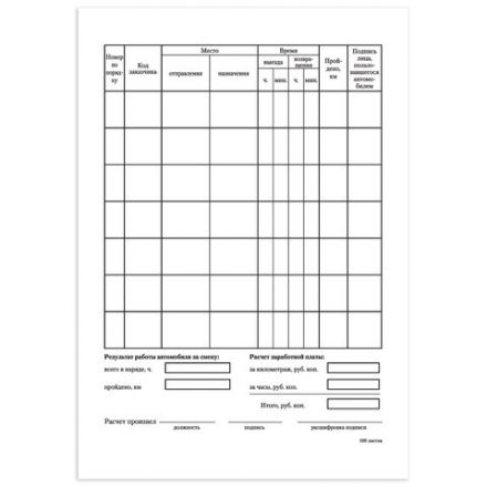 Бланк бухгалтерский, офсет, "Путевой лист легкового автомобиля", А5 (135х195 мм), СПАЙКА 100 шт., STAFF, 130133 Бланк бухгалтерский, офсет, "Путевой лист легкового автомобиля", А5 (135х195 мм), СПАЙКА 100 шт., STAFF, 130133