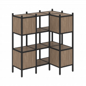 Loft Угловой внутренний стеллаж наборный VR.L-29 Дуб аризона/Чёрный металл 1278*862*1458