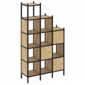 Loft Прямой стеллаж наборный VR.L-21 Тиквуд светлый/Чёрный металл 1278*446*2280