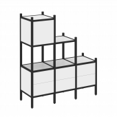 Loft Прямой стеллаж наборный VR.L-12 Белый бриллиант/Чёрный металл 1278*446*1458 Loft Прямой стеллаж наборный VR.L-12 Белый бриллиант/Чёрный металл 1278*446*1458