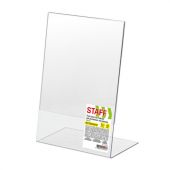 Подставка настольная для рекламных материалов МАЛОГО ФОРМАТА (150х210 мм), А5, односторонняя, вертикальная, STAFF, 291393