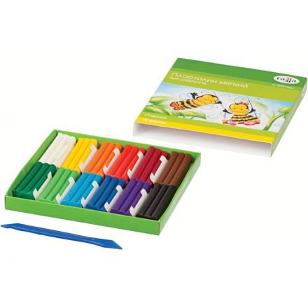 Пластилин Гамма Пчелка мягкий 12цв, со стеком, к/к, 180г, 280032Н