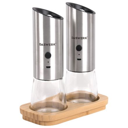 Набор гравитационных мельниц для соли и специй, электрические, 2 шт., USB, PM-8, DASWERK (ДАСВЕРК), 456626