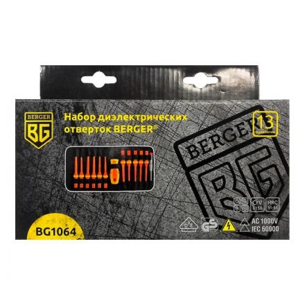 Набор отверток диэлектрических до 1000V 13 предметов BERGER BG1064
