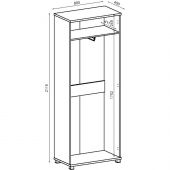 Шкаф Avance для одежды 6Ш.013.1 800х450х2116 шамони светлый Шкаф Avance для одежды 6Ш.013.1 800х450х2116 шамони светлый