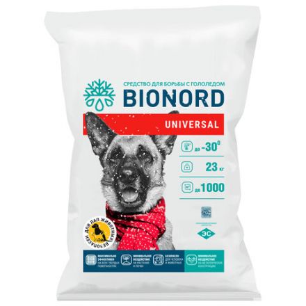 Реагент антигололедный 23 кг, BIONORD Universal, до -30 °С, хлорид кальция, мешок, МИНПРОМТОРГ