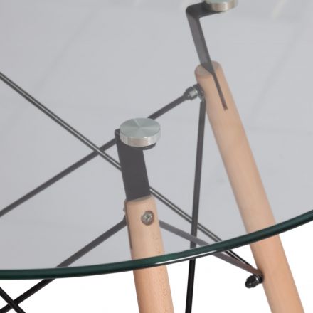 Стол CINDY GLASS (mod.80GLASS), металл/стекло, D80х75см, прозрачный Стол CINDY GLASS (mod.80GLASS), металл/стекло, D80х75см, прозрачный