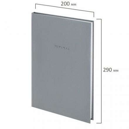 Блокнот БОЛЬШОЙ ФОРМАТ 200х290 мм, А4, 80 л., твердый, клетка, BRAUBERG "Minimal", серый, 116433 Блокнот БОЛЬШОЙ ФОРМАТ 200х290 мм, А4, 80 л., твердый, клетка, BRAUBERG "Minimal", серый, 116433