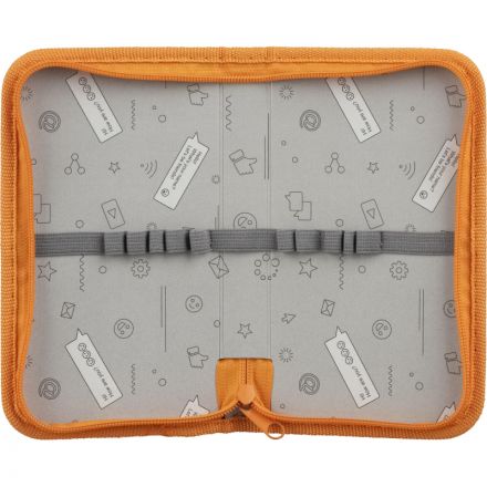 Пенал Комус класс ДИНО комикс 1 секц., 190x110x20мм, ткань