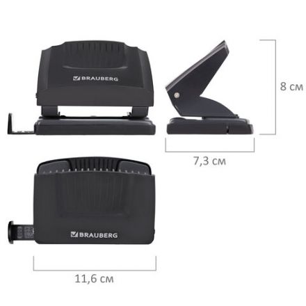 Дырокол BRAUBERG "SUPER", до 20 листов, черный, 272742 Дырокол BRAUBERG "SUPER", до 20 листов, черный, 272742