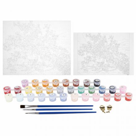 Картина по номерам 40х50 см, ОСТРОВ СОКРОВИЩ "Букет сакуры", на подрамнике, акрил, кисти, 663277