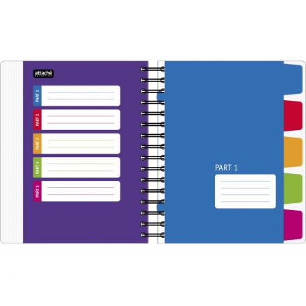 Бизнес-тетрадь Attache Selection Office book 2 A5 150 листов цветная в клетку 5 разделителей на спирали (185х210 мм) Бизнес-тетрадь Attache Selection Office book 2 A5 150 листов цветная в клетку 5 разделителей на спирали (185х210 мм)