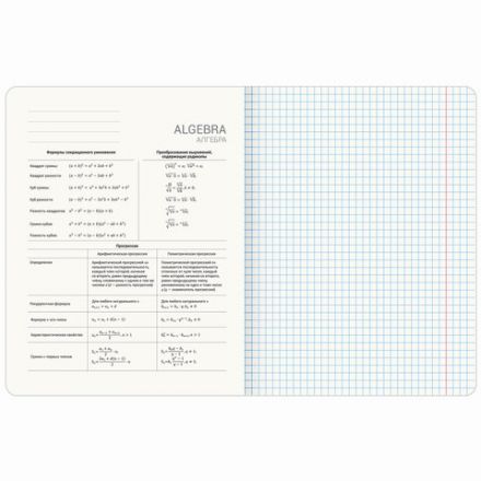 Тетрадь предметная ДАТЫ 48 л., TWIN-лак, АЛГЕБРА, клетка, подсказ, BRAUBERG, 405122