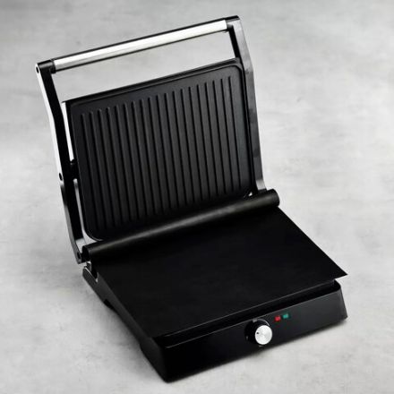 Электрогриль TIMBERK T-EG350M01, 2200 Вт, фиксированные панели, регулировка температуры, черный