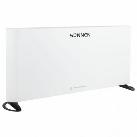 Обогреватель-конвектор SONNEN ONYX-2000.1, 2000 Вт, Х-образный нагревательный элемент, белый, сделано в России, 457630