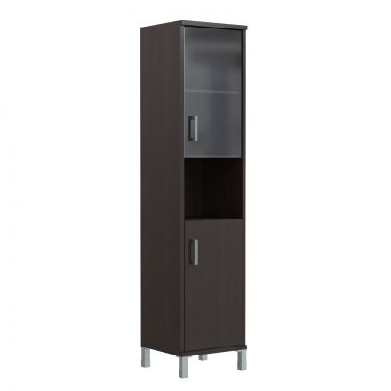 Шкаф-колонка высокая с малой стеклянной дверью и глухой B 431.10(R)  Венге Магия 475х450х2054 BORN