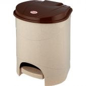 Ведро мусорное с педалью 19л пластиковое, бежевый мрамор