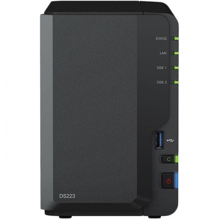 Сетевое хранилище Synology DS223 2x2.5/3.5 SATA/Realtek RTD1619B/2GB DDR4