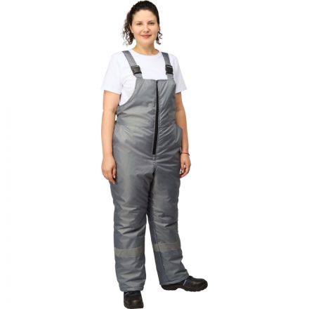 Полукомбинезон рабочий зимний женский з46-ПК серый (р.48-50) 158-164