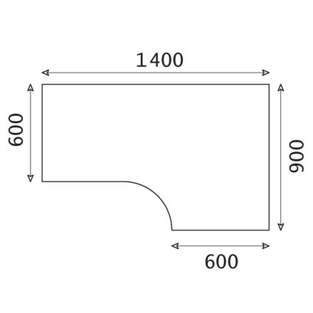 Стол письменный IN Рондо СТ3-14R (1) береза 1400х900х755