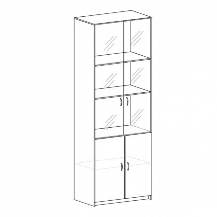 Шкаф SP Бюджет   со стекл. 2553 (651,879,655,670) груша 1810 956210