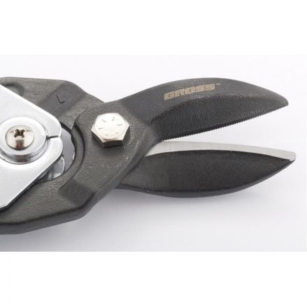 Ножницы по металлу GROSS PIRANHA усиленные,255 мм,прямой рез,СrMo (78347)