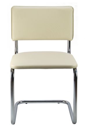 Стул сильвия хром Кожа зам Бежевый
