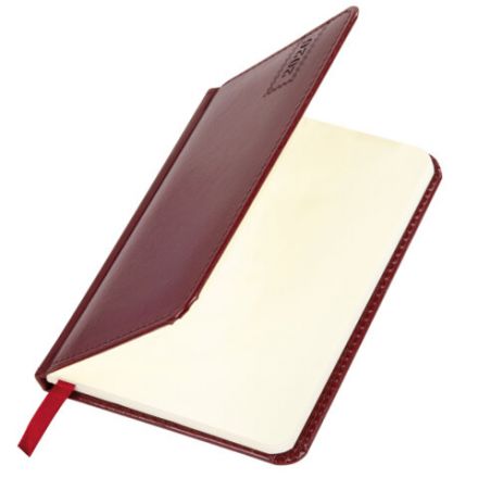 Еженедельник датированный 2026, МАЛЫЙ ФОРМАТ 95х155 мм, А6, BRAUBERG "Imperial", под кожу, бордо, 117188