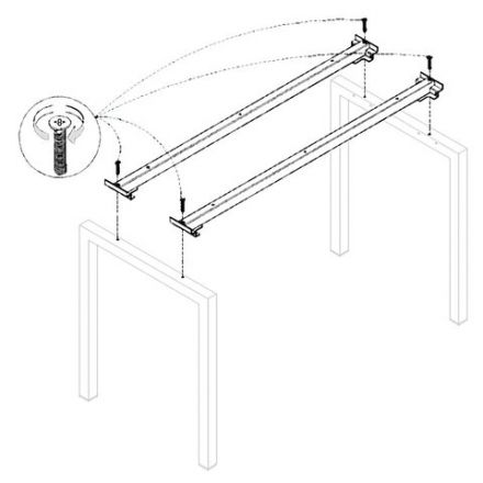Траверса стола на металлокаркасе "Арго", КОМПЛЕКТ 2 шт., для ширины 1600 мм