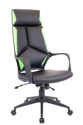 Кресло Everprof Trio Black TМ Экокожа Черный/Зеленый