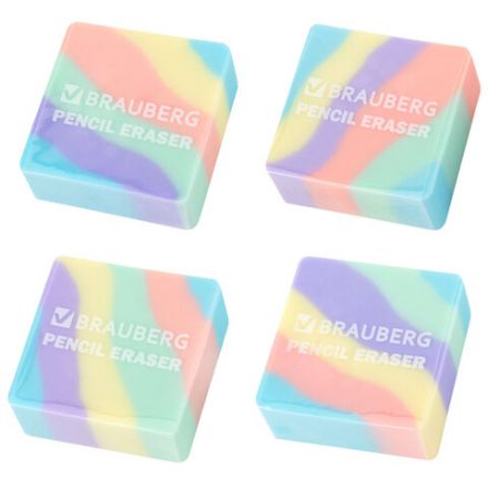 Ластик кросс-серия PASTEL, 34х34х14 мм, квадратный, ассорти, ЭКО ПВХ, BRAUBERG, 273210 Ластик кросс-серия PASTEL, 34х34х14 мм, квадратный, ассорти, ЭКО ПВХ, BRAUBERG, 273210