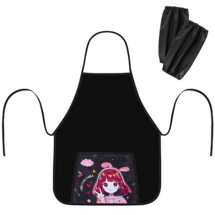 Фартук с нарукавниками для уроков труда ПИФАГОР, 1 карман, 46х54 см, "Anime girl", 273624