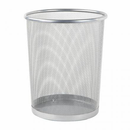 Корзина для бумаг, 9 л, металлическая, серебристая, BRAUBERG "Germanium", 231959