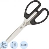 Ножницы КОМУС 210 мм с пластик. эллиптическими ручками, цвет черный