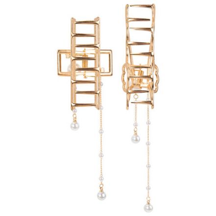 Краб для волос 7,5 см, с подвесками, золотистый, АССОРТИ, MONTE VITA (МОНТЕ ВИТА), 457019