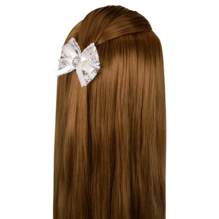 Бант для волос НАБОР 2 шт. и 1 шт., 10х8 см, на заколке, белый, АССОРТИ, MONTE VITA (МОНТЕ ВИТА), 457119