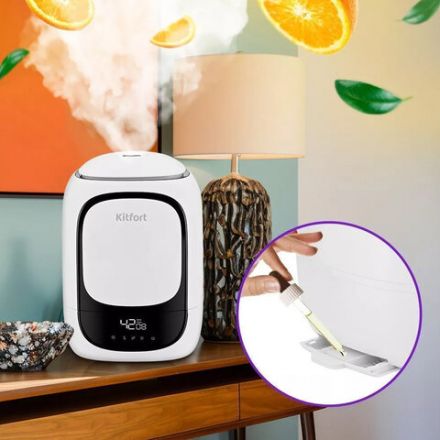 Увлажнитель воздуха KITFORT КТ-2878, объем бака 4,8 л, 25 Вт, арома-контейнер, гигрометр, белый Увлажнитель воздуха KITFORT КТ-2878, объем бака 4,8 л, 25 Вт, арома-контейнер, гигрометр, белый