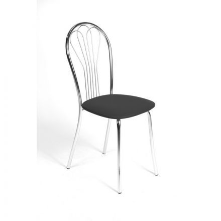 Стул для столовых UP_Версаль каркас хром, к/з черный Z11