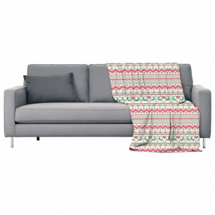 Плед новогодний 200х220 см, "Вязаный", полиэстер, 210 г/м2, ЗОЛОТАЯ СКАЗКА, 592533