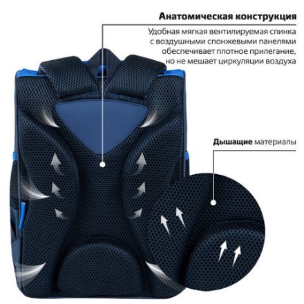 Ранец ПИФАГОР BASIC, 1 отделение, 3 кармана, эргономичная спинка, "Game on", 35х28х18 см, 271376