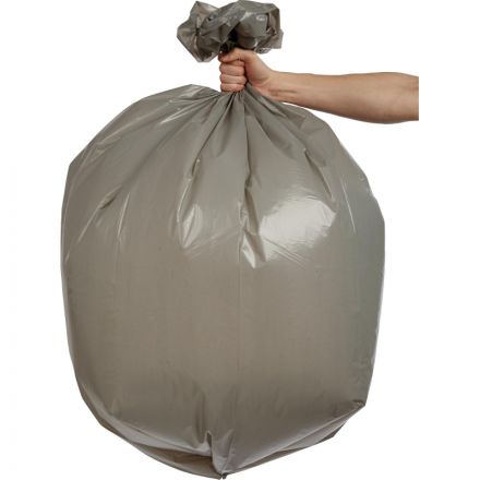 Мешки для мусора на 160 литров серые особопрочные (50 мкм, в рулоне 10 штук, 90х130 см)