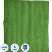 Салфетки хозяйственные из микрофибры ПУ покр 250г/м2 35х40см 5шт/уп зеленые Салфетки хозяйственные из микрофибры ПУ покр 250г/м2 35х40см 5шт/уп зеленые
