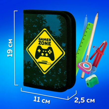 Пенал ПИФАГОР, 1 отделение, полиэстер, 19х13 см, "Game Zone", 271511 Пенал ПИФАГОР, 1 отделение, полиэстер, 19х13 см, "Game Zone", 271511