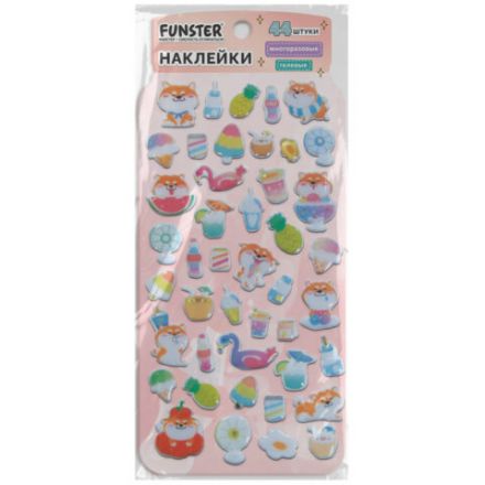 Наклейки гелевые "Вкусный микс", 17,5х9 см, ассорти 6 видов, FUNSTER (ФАНСТЕР), 666082