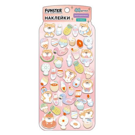 Наклейки гелевые "Вкусный микс", 17,5х9 см, ассорти 6 видов, FUNSTER (ФАНСТЕР), 666082