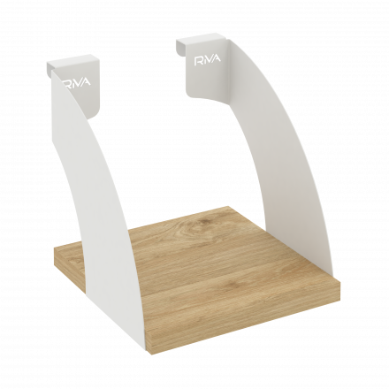 Навесные полки. Кронштейны+ЛДСП полка 200мм MAN-41-2 Тиквуд светлый/Белый металл 200*220*200